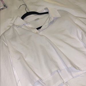 Cropped Aritzia White Polo Longsleeve
